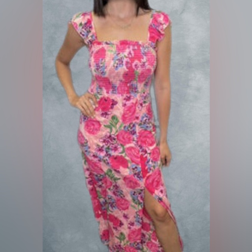 Pink floral dress